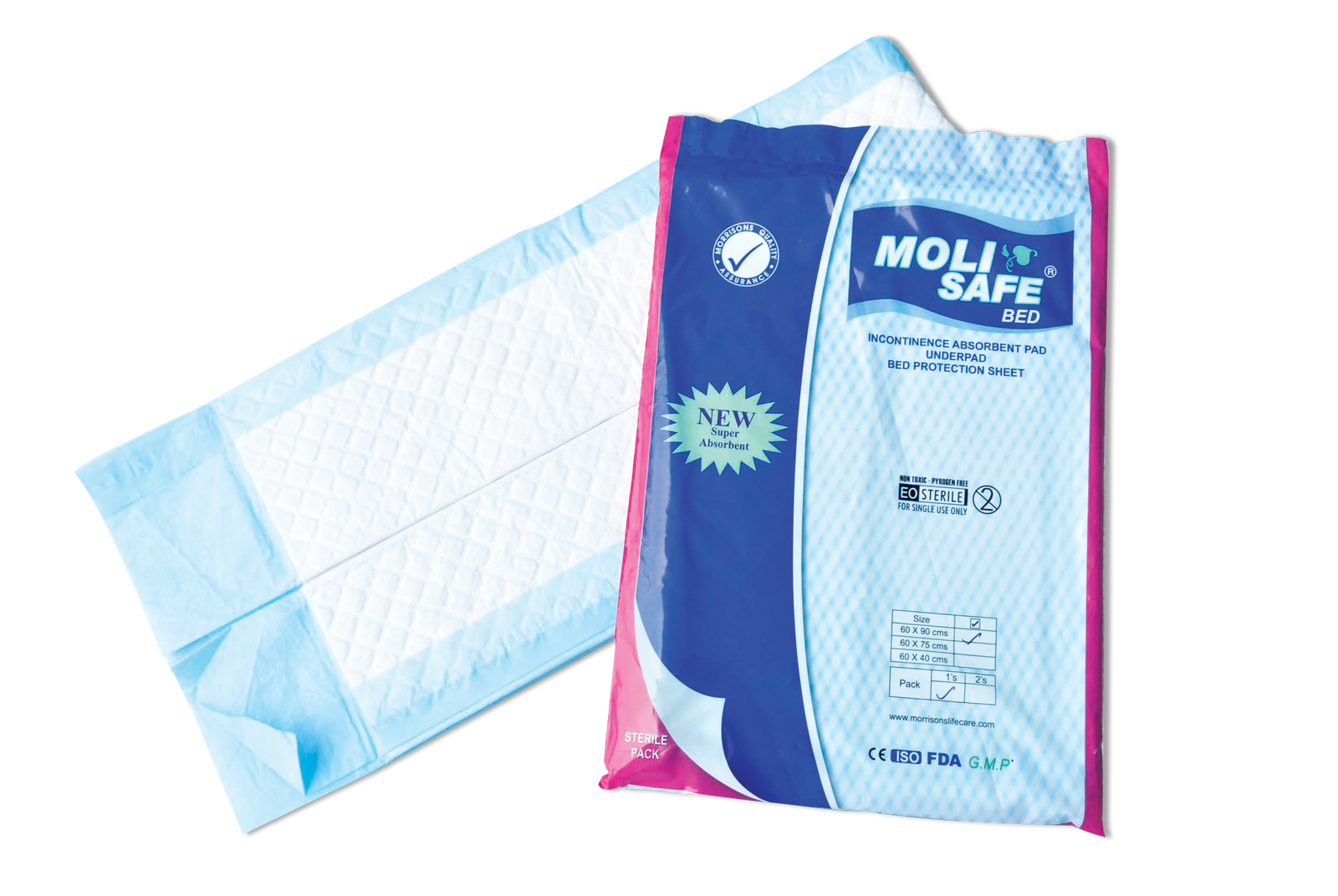 Molisafe Bed - Disposable Absorbent Underpad